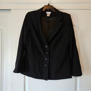 Monroe & Main Black Blazer Size 16 Business Career Office Professional Retro